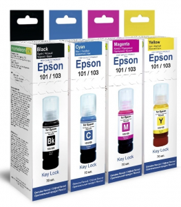 Чернила Epson, Revcol, серия L, 101/103/106 Key Lock, комплект 4 цвета, Dye, 70 мл.