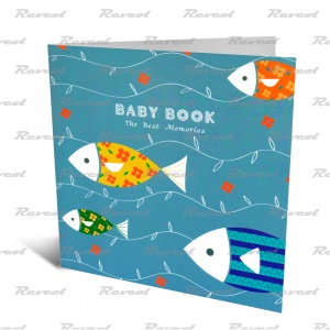 Обложка Standart для фотокниги, 8х8 (203х203). Baby Book - рыбка.